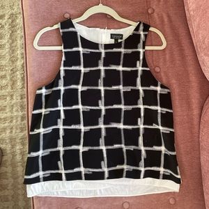 Topshop Window Pane Sleeveless Blouse